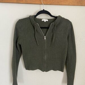 Dark Olive Women's Zip-Up Cardigan